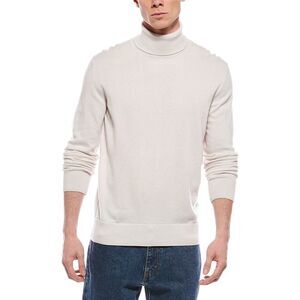 Eleventy Mens Cashmere Turtleneck Sweater, White